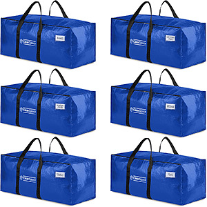 86L ClearSpace Heavy Duty Moving Bags  w/ Full Reinforced Handles and Backpack Straps (Blue) 6 Pack $14.99, 8-Pack $17.99 + Free Shipping w/ Prime or on $35+
