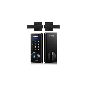 Philips Smart Deadbolt Keypad Door Lock Set w/ Lever Handle & Fingerprint Unlock $52.99 + Free Shipping w/ Prime or $6 Fee per Order