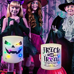 Amazon – CUNGLIN Light-Up Halloween Ghost Trick-or-Treat Bucket - $4.99 w/ Code