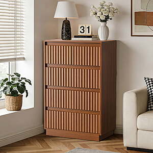 UPGO 42" 5-Drawer  Fluted Dresser $90 + Free S/H