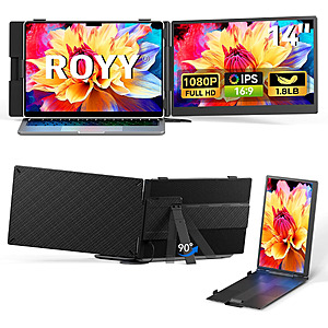 ROYY 14" 1080P FHD IPS, 300-nits, Laptop Screen Extender $69.99