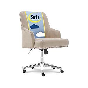 Serta Leighton Mid-Back Memory Foam Home Office Desk Chair w/ Chrome Nailheads (Stoneware Beige) $64.99 + Free Shipping w/ Prime