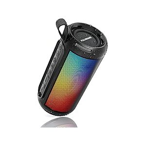 FULMINARE 26W Portable Bluetooth Speaker w/ TWS Pairing, RGB LED & 16H Playtime (Black) $14.99 + Free Shipping w/ Prime or $6 Fee per Order