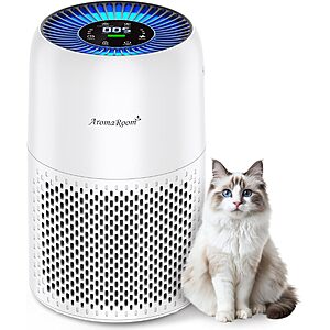 AromaRoom Activated Carbon Pet Air Purifier (Pure White, Up to 430 sq ft) $19.93 + Free Shipping w/ Prime or on $35+