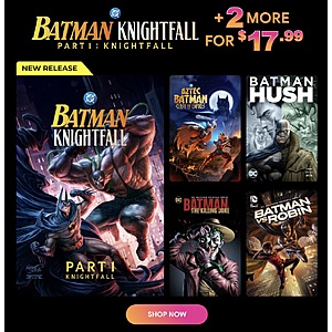 Fanflix Get Batman: Knightfall Part 1 UHD for $17.99 plus 2 more for $17.99 plus extra 10% Off with code SEPTSAVINGS