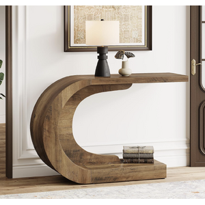 Wood Mid-Century Modern Console Table for Entryway $152.09