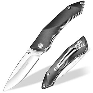 2.95" Harita 8Cr13Mov Steel Folding Pocket Knife w/ Aluminum Handle & Clip (Black) $8.99 + Free Shipping w/ Prime or on $35+