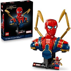 $44.99 | 379-Piece LEGO Marvel Super Heroes: Bust Collection - Iron Spider-Man Bust (76326, 2025) at Amazon