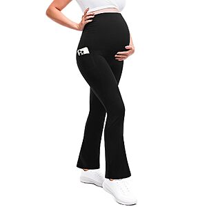 Amazon – Leafigure Maternity Flare Leggings w/ Pockets - $8.48–$12.59