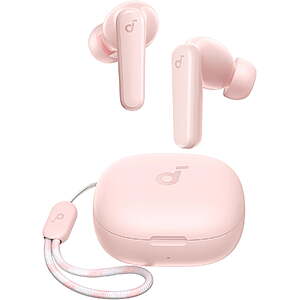 soundcore P25i Bluetooth True Wireless Earbuds, Big Bass, 30H Playtime, IPX5, with Charging Case, Pink $14.88