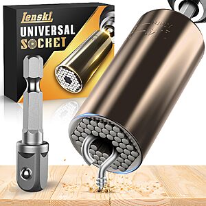 Lenski 1/4" to 3/4" Universal Socket Tool w/ 3/8" Drill Adapter (Black Gold) $4.99 + Free Shipping w/ Prime or on $35+