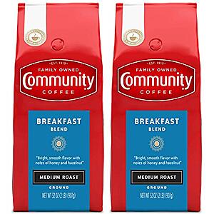 [SnS, AC] $13.99* | 2-Pack 32-Oz Community Coffee Ground Coffee (Breakfast Blend) at Amazon ($7 each)