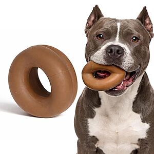 WoofBite 4" Natural Rubber Ring Ball Dog Chew Toy for Medium & Large Dogs $7.99 + Free Shipping w/ Prime or on $35+