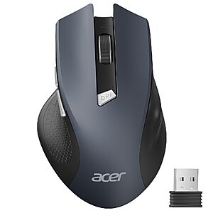 Acer Wireless Mouse for Laptop, 2.4GHz Computer Mouse 3 Adjustable 1600 DPI $9.98