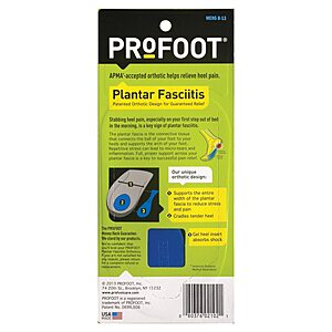 $6.49 S&S $3 off Q PROFOOT Plantar Fasciitis Gel Shoe Inserts Orthotic Insoles for Men (Sizes 8-13) –