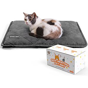 Mora Pets Self-Warming Cat & Dog Bed w/ Removable Washable Cover (Various Sizes, Suede Grey) from $17.39 + Free Shipping w/ Prime or on $35+