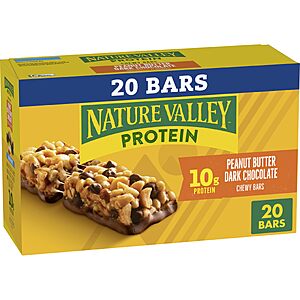 Nature Valley Peanut Butter Dark Chocolate Protein Chewy Granola Bar, 20 ct $9.59 or less