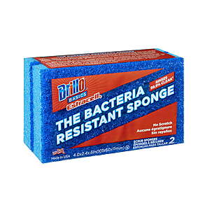 97 cents FS WALMART+ Brillo Basics Estracell No Scratch Scrub Sponge 2 Count
