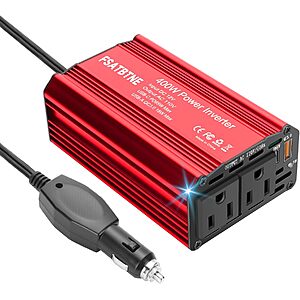 400W Power Inverter, FSATBTNE DC 12V to 110V AC Car Plug Adapter Outlet Converter $20 AC
