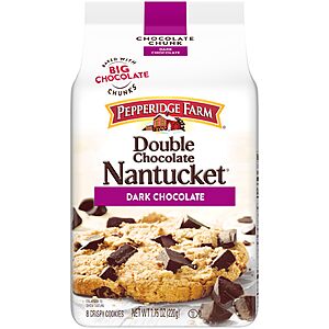 Pepperidge Farm Nantucket Double Dark Chocolate Chunk Cookies, 7.75 Oz Bag~$3.39 After Coupon & S&S @ Amazon $3.23