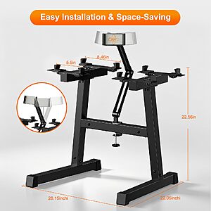 Adjustable Dumbbell Stand, Weight Rack with Phone Holder, 220LBS Capacity Alloy Steel $49.99