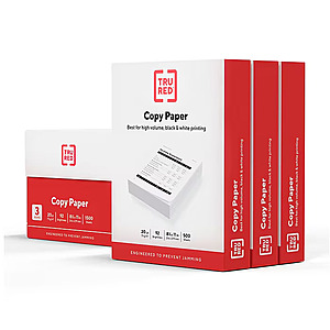 Tru Red 8.5x11" Printer Paper 3-Ream Carton $16.99
