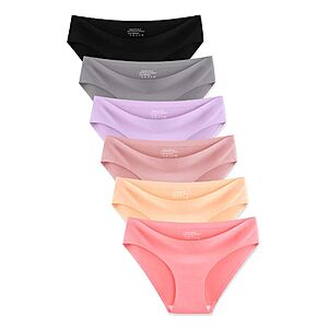 MISSWHO Womens Underwear Seamless Bikini Comfortable Panties No Show Invisibles Soft Ladies Stretchy Low Rise Hipster Briefs 6 Pack $7.97