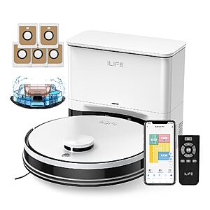 ILIFE A30 Pro Robot Vacuum and Mop,10000Pa Max Suction, Self-Emptying $159.99