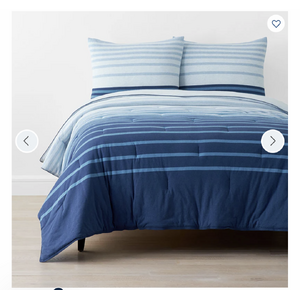 Company Cotton™ T-Shirt Soft Jersey Knit Stripe Yarn-Dyed Comforter Set - Blue Multi, Full $57.97