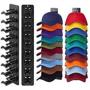 2-Pack Dntorx Wall-Mounted Baseball Cap Hat Rack Organizer (Black) $5.99 + Free Shipping w/ Prime or on $35+