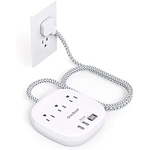 $9.99* | 6' One Beat Flat Plug Power Strip (3x AC, 2x USB-A, 2x USB-C) at Amazon