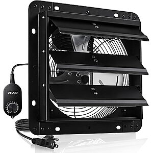 10" VEVOR 900 CFM Wall-Mount Exhaust Fan w/ Variable Speed Controller & Auto Shutter (Black) $34.48 + Free Shipping w/ Prime or on $35+
