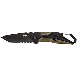 $19.39* | Smith & Wesson M&P Repo 8in High Carbon S.S. Assisted Folding Knife with 3.2in Tanto Blade and Aluminum/Overmold Handle at Amazon