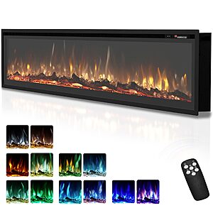 EUHOMY 73 Inch Electric Fireplace Recessed Wall Mounted Freestanding $699.99