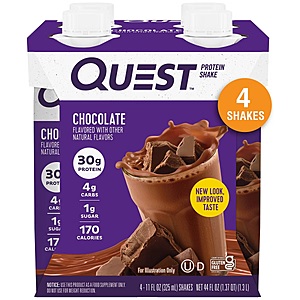 Quest Nutrition Ready To Drink Protein Shake Chocolate Non-Caffeinated - 44 fl oz/4ct $6.99