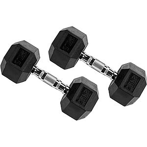 Fitvids Rubber Encased Hex Dumbbell, 25LB Pair, $39.99, FS Prime Woot!