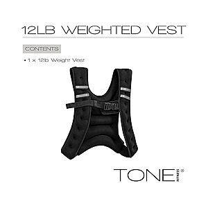 Tone Fitness Black Weighted Vest, 12 Lbs, $9.99, FS Prime, Woot!