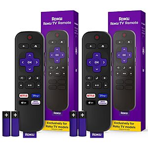 2 pack, Roku TV Remote Control (Official Manufacturer Product), $12.99, Amazon