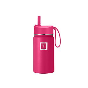 14-Oz Iron Flask Kids' Double Wall Insulated Water Bottle w/ Straw Lid  (Rad Raspberry) $6.99 + Free Shipping w/ Prime or on $35+
