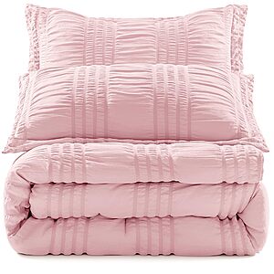 3-Piece Bysure Seersucker Lightweight Summer Comforter (Light Pink, Full/Queen 88" x88")  $12.89 + Free Shipping w/ Prime or on $35+
