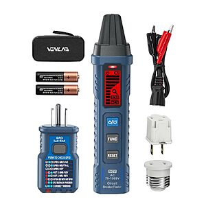 VCT03P Circuit Breaker Finder & GFCI Outlet Tester w/ LCD Display & NCV $39.99 + Free Shipping