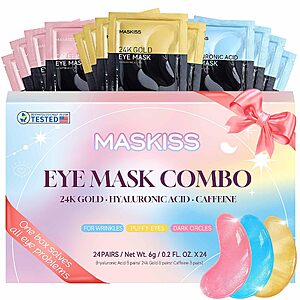 24-Pair Maskiss Under Eye Patch Combo Set for Dark Circles Puffy Eyes, Undereye Bags and Wrinkles $5.29 w/ S&S + Free Shipping w/ Prime or on $35+
