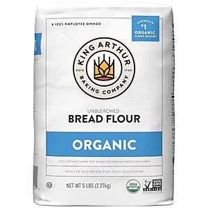 $6.44 | 80-Oz King Arthur 100% Organic Bread Flour, Unbleached at Amazon