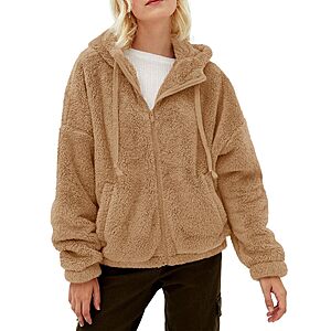 Tankaneo Women's Full Zip Oversized Sherpa Fleece Hoodie Jacket (Various) from $13.38 + Free Shipping w/ Prime or on $35+
