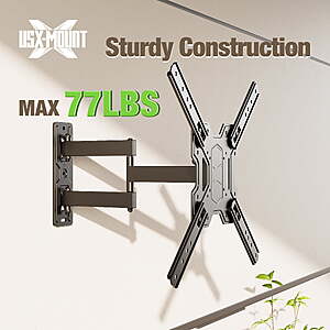 $15ac FS WALMART+ by USX: TV MOUNT Full Motion TV Wall Mount Bracket with Swivel Arm for 23 to 65 Inch TVs, Holds up to 77 lbs