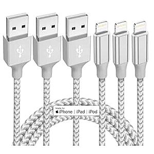 $7 AMAZON iPhone Charger 3-Pack 10ft MFi Certified Lightning Cable Fast Charging Cord