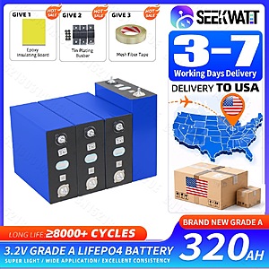 SEEKWATT 4PCS 320Ah 3.2V LiFePO4 Battery Cells $266.7 + Free Shipping