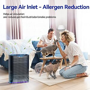 Aucleia Pet Air Purifie with $54.99 for Home Large Room 2100 Ft² with True HEPA Filter $109.99