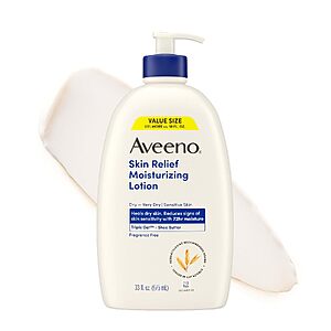 33-Oz Value Size Aveeno Skin Relief Fragrance-Free Moisturizing Body Lotion $11.67 w/ S&S + Free Shipping w/ Prime or on $35+