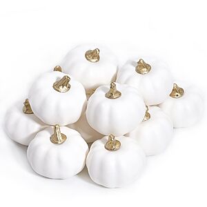 (Set of 12) Osfvn Pumpkin Decor White, Harvest Thanksgiving Fall Decoration $8.99